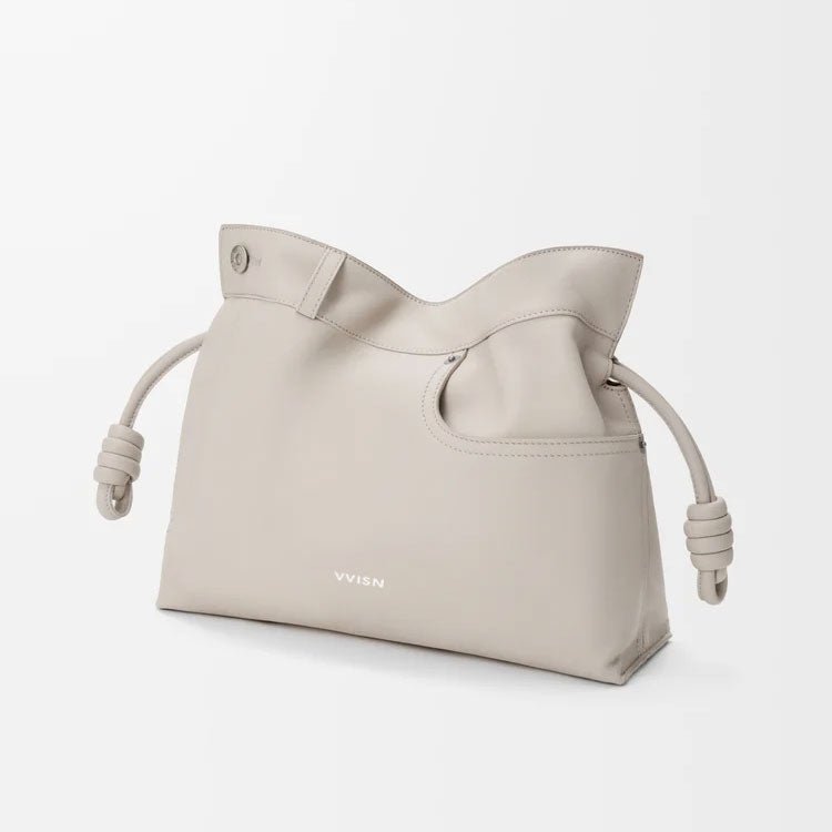 Denim Style Shiny Calfskin Clutch Bag - VVISN