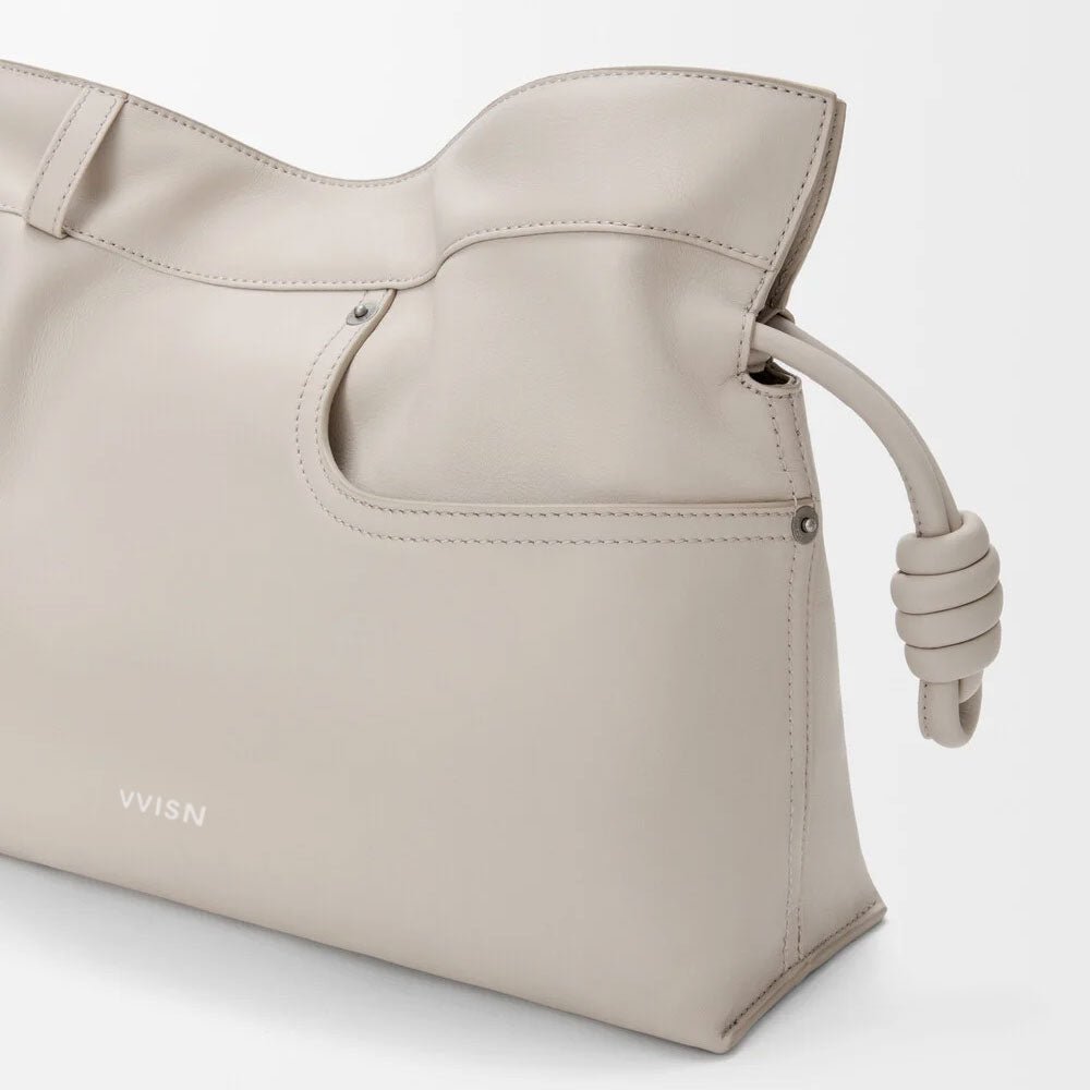 Denim Style Shiny Calfskin Clutch Bag - VVISN