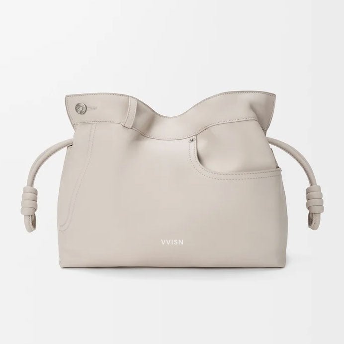 Denim Style Shiny Calfskin Clutch Bag - VVISN