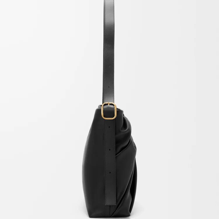 Draped Nappa Leather Shoulder Bag - VVISN