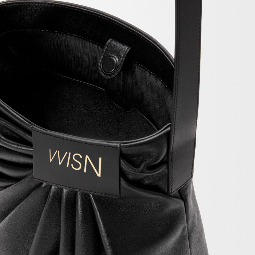 Draped Nappa Leather Shoulder Bag - VVISN