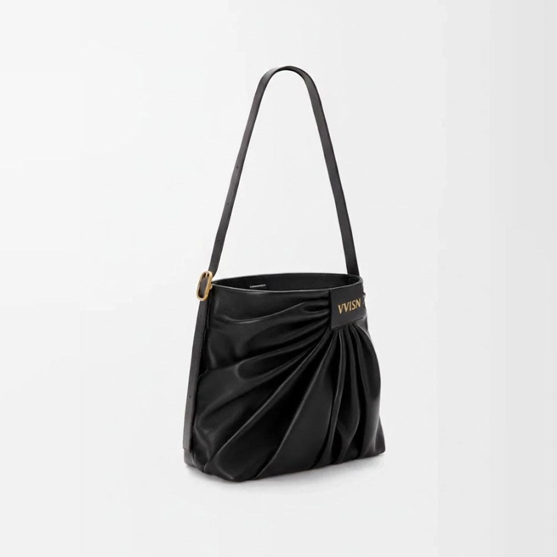 Draped Nappa Leather Shoulder Bag - VVISN