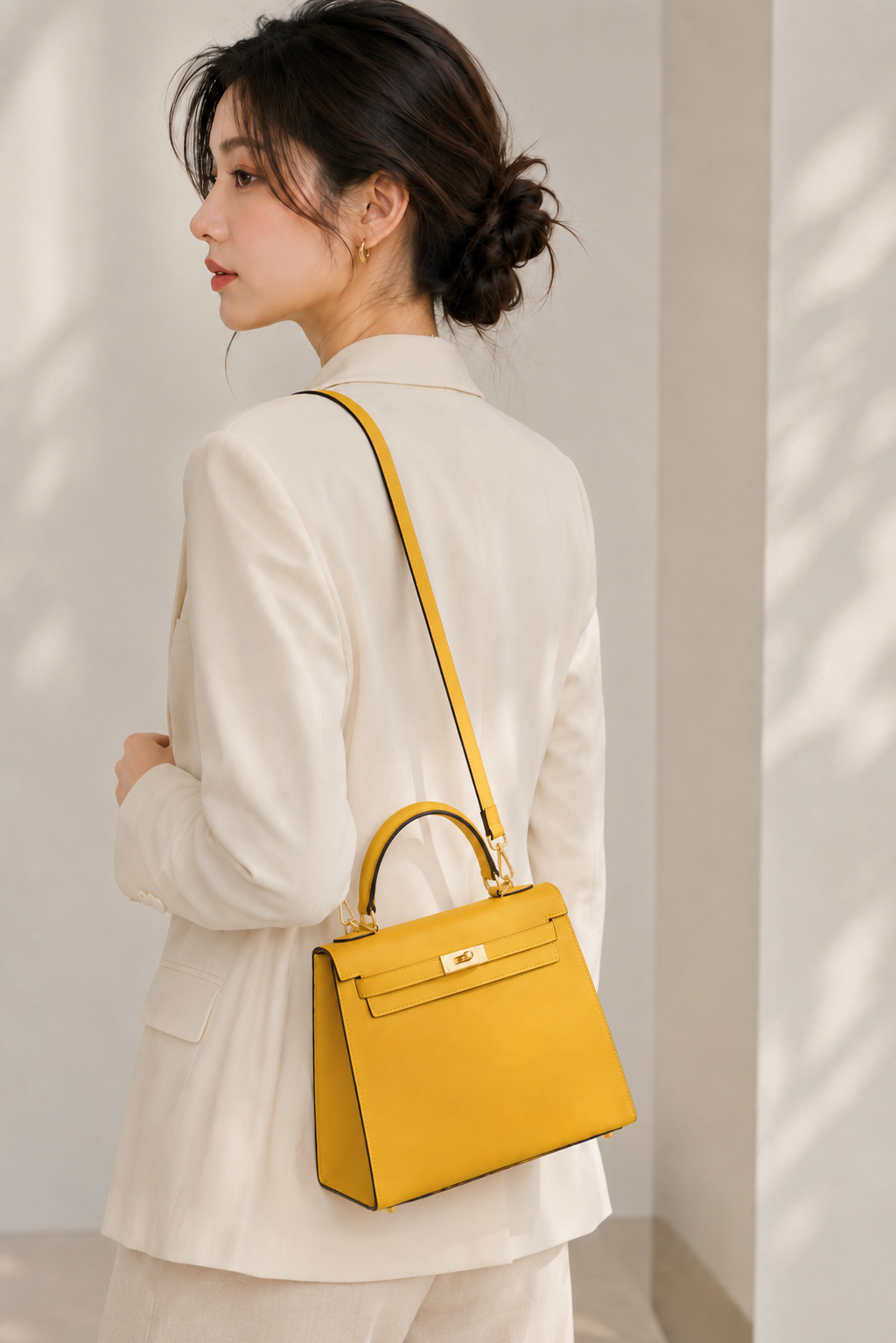 Saffron Lock Structured Top Handle Bag outfit scenario