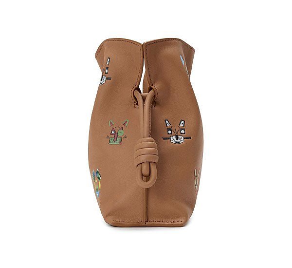 Flamenco Mini Cat Motif Leather Clutch - VVISN