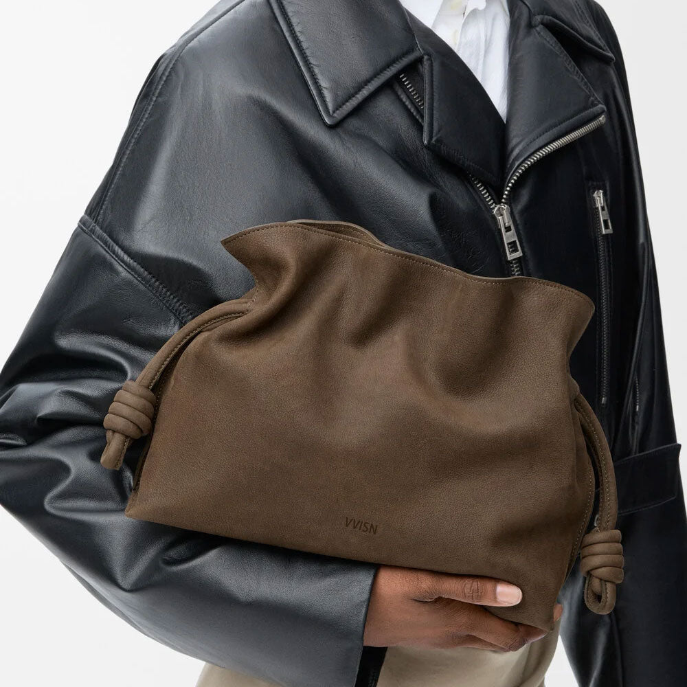 Grained Nubuck Flamenco Clutch Bag - VVISN