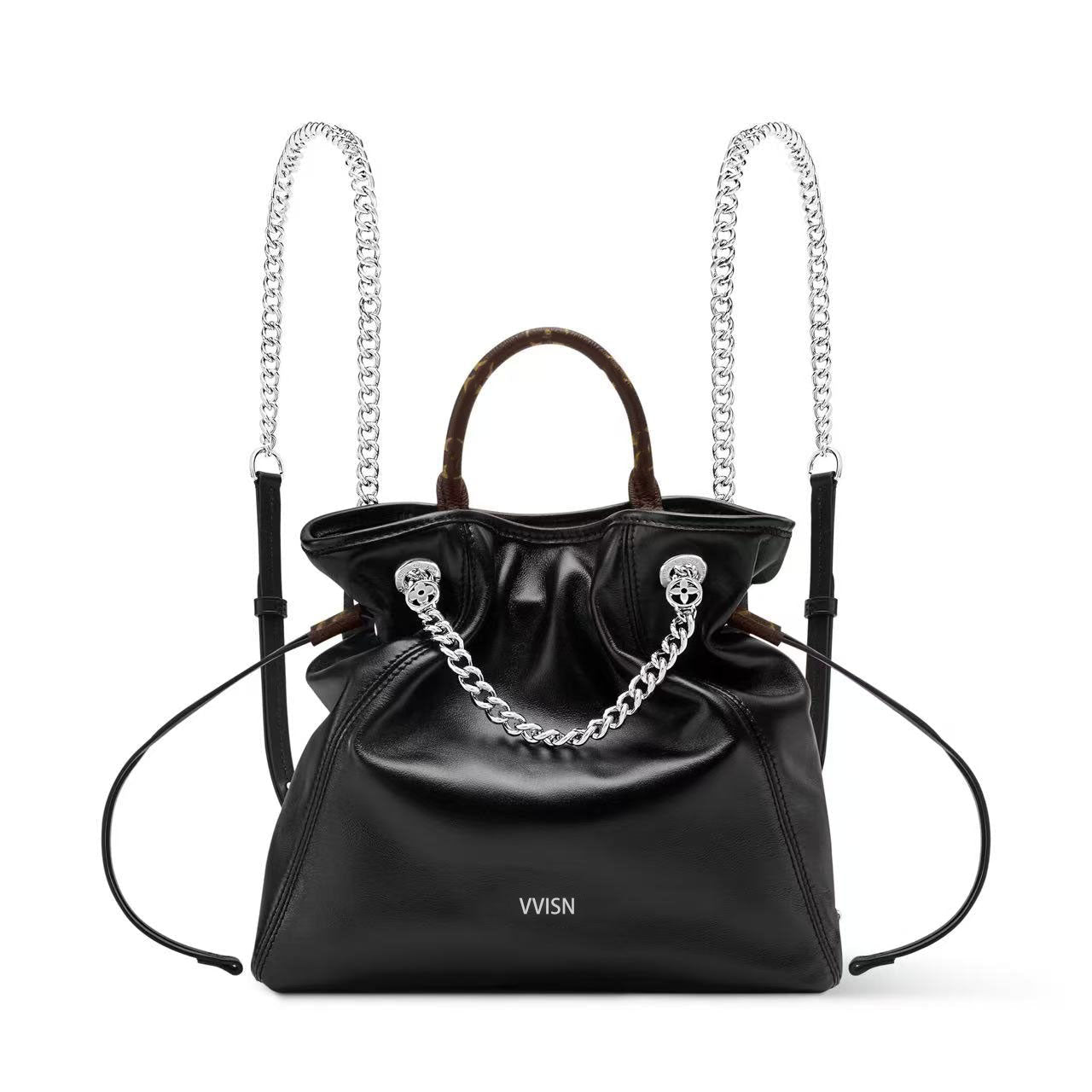 Lambskin Leather 2 - in - 1 Hobo Backpack - VVISN