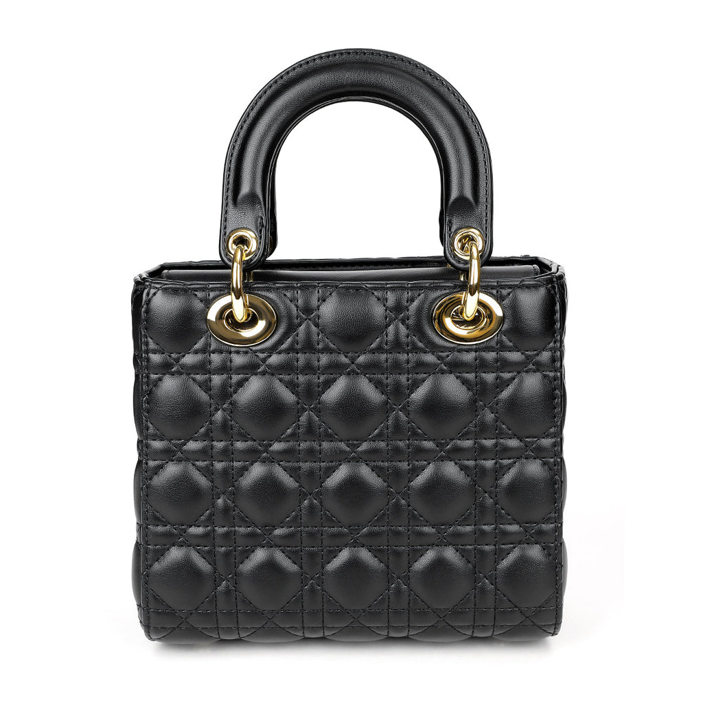 Large Black Lychee Leather Work Bag - VVISN