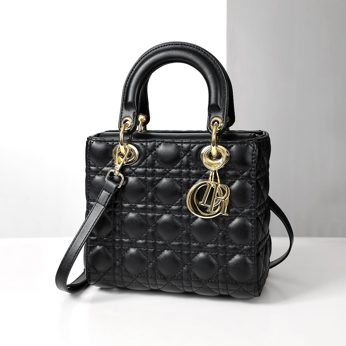 Large Black Lychee Leather Work Bag - VVISN