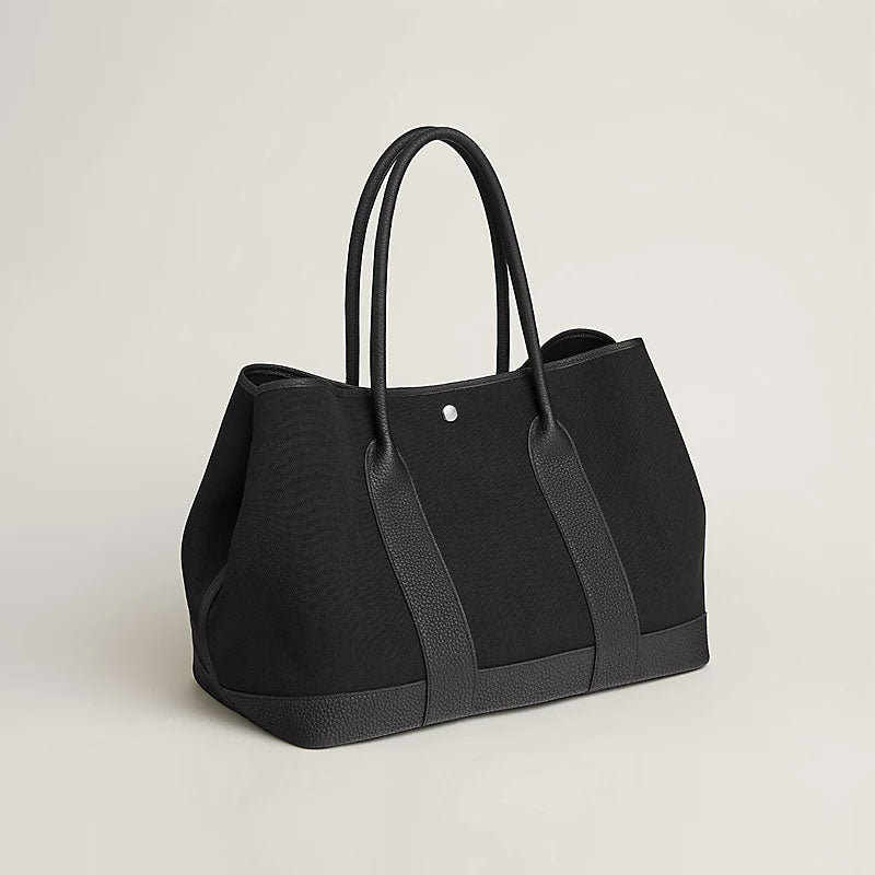 Large Canvas and Calfskin Tote Bag - VVISN