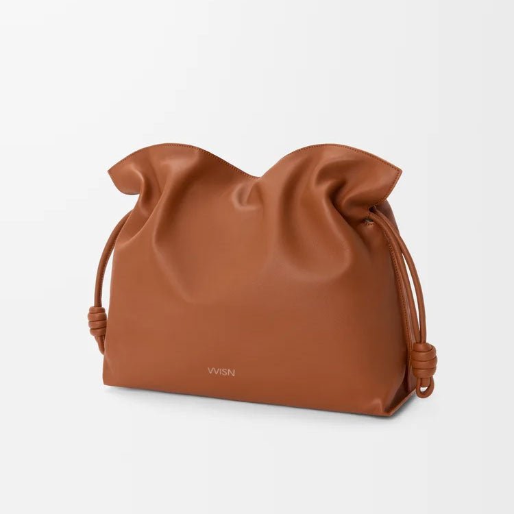 Large Squirrel Nappa Leather Clutch Bag - VVISN