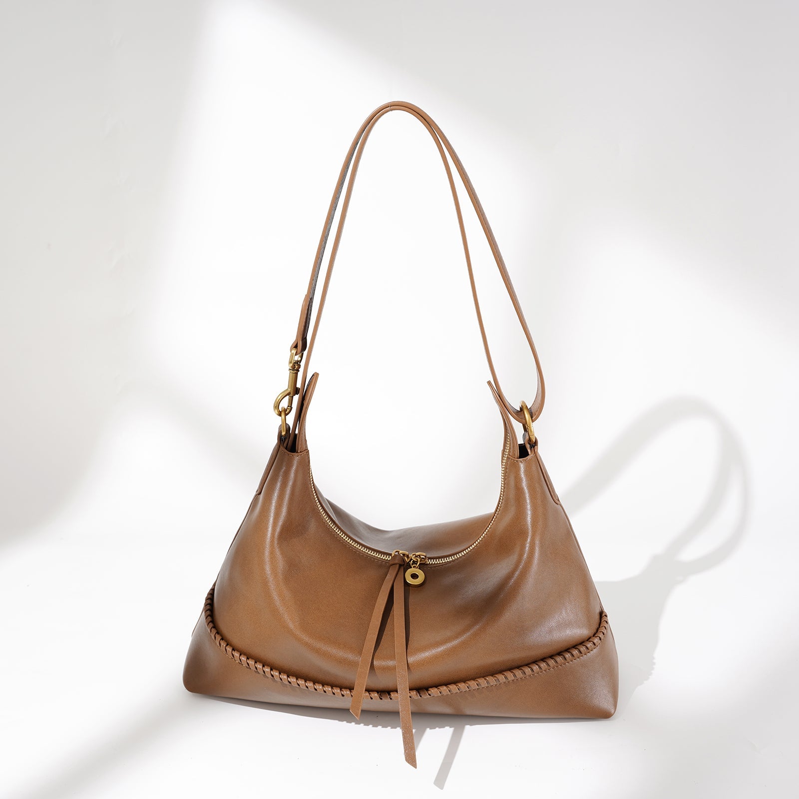 Leather Microfiber Saddle Crossbody Bag - VVISN