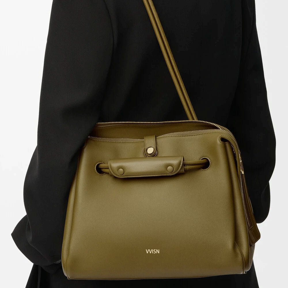 Medium Madrid Supple Calfskin Bag Olive - VVISN