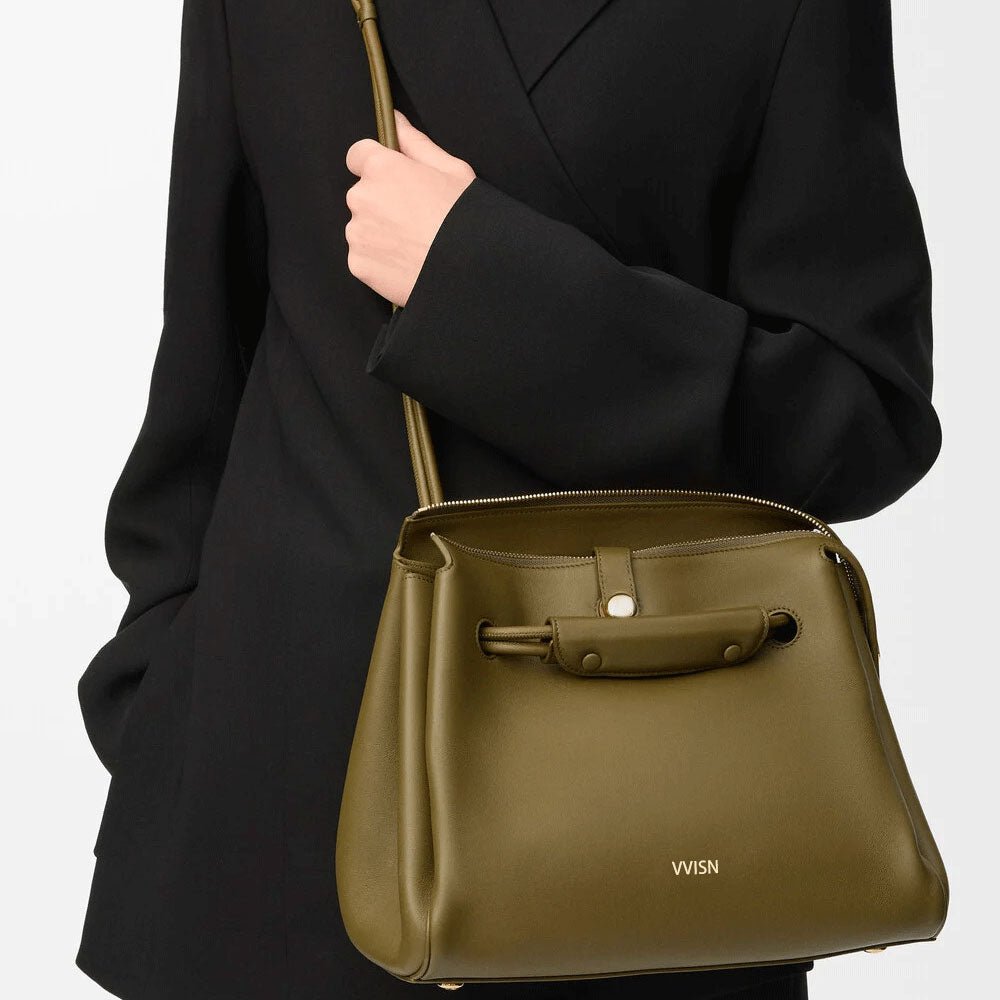 Medium Madrid Supple Calfskin Bag Olive - VVISN