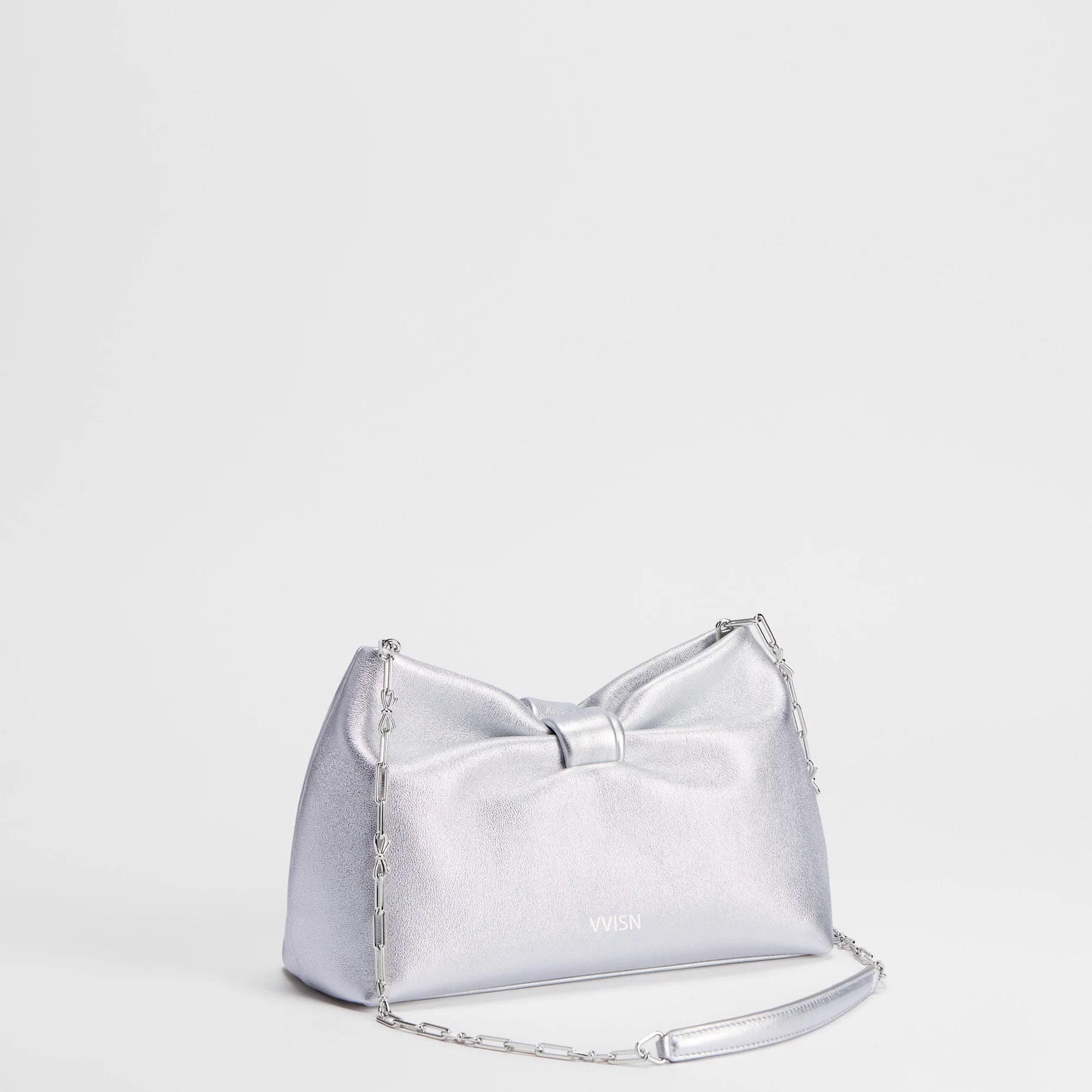Metallic Lambskin Bow Shoulder Bag - VVISN