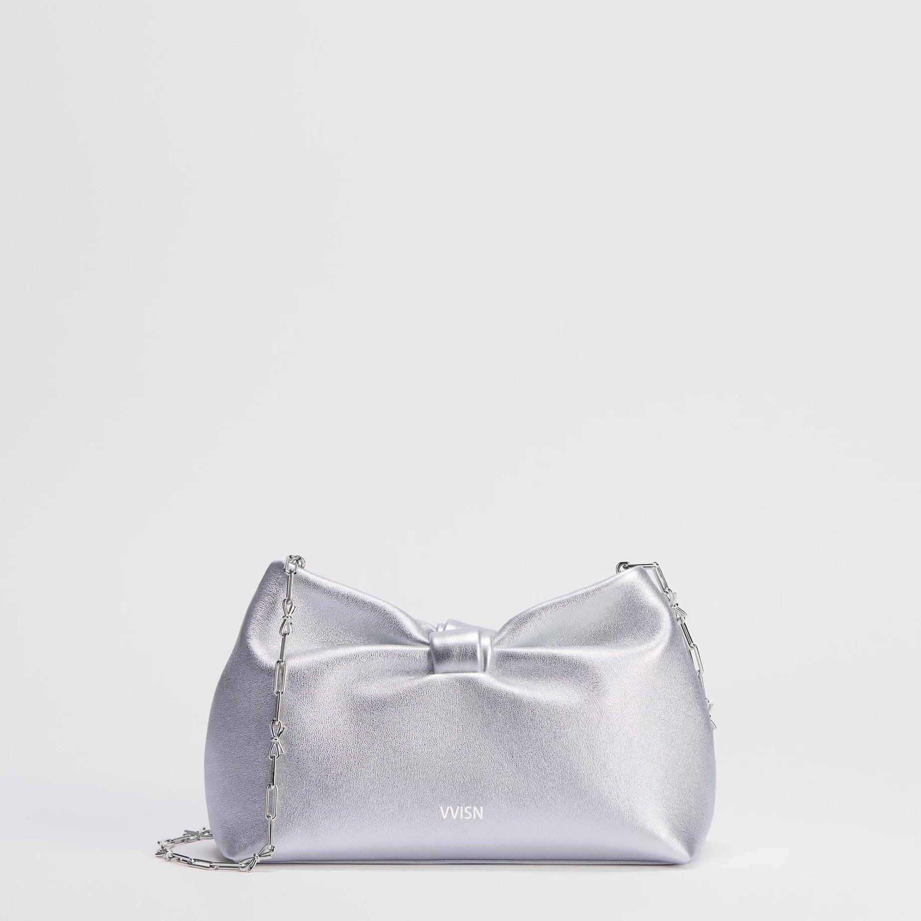 Metallic Lambskin Bow Shoulder Bag - VVISN