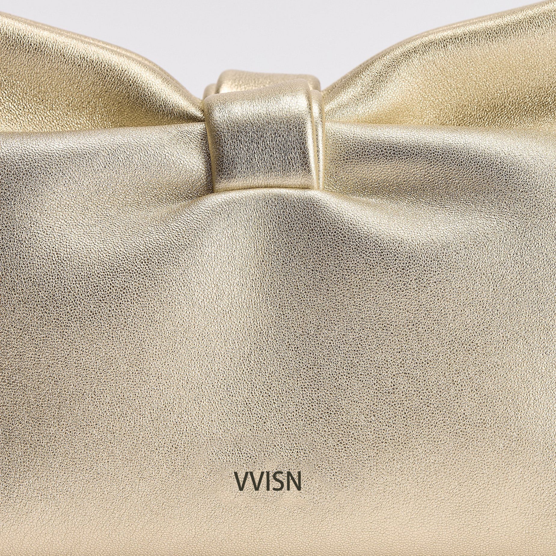Metallic Laminated Lambskin Bow Bag - VVISN