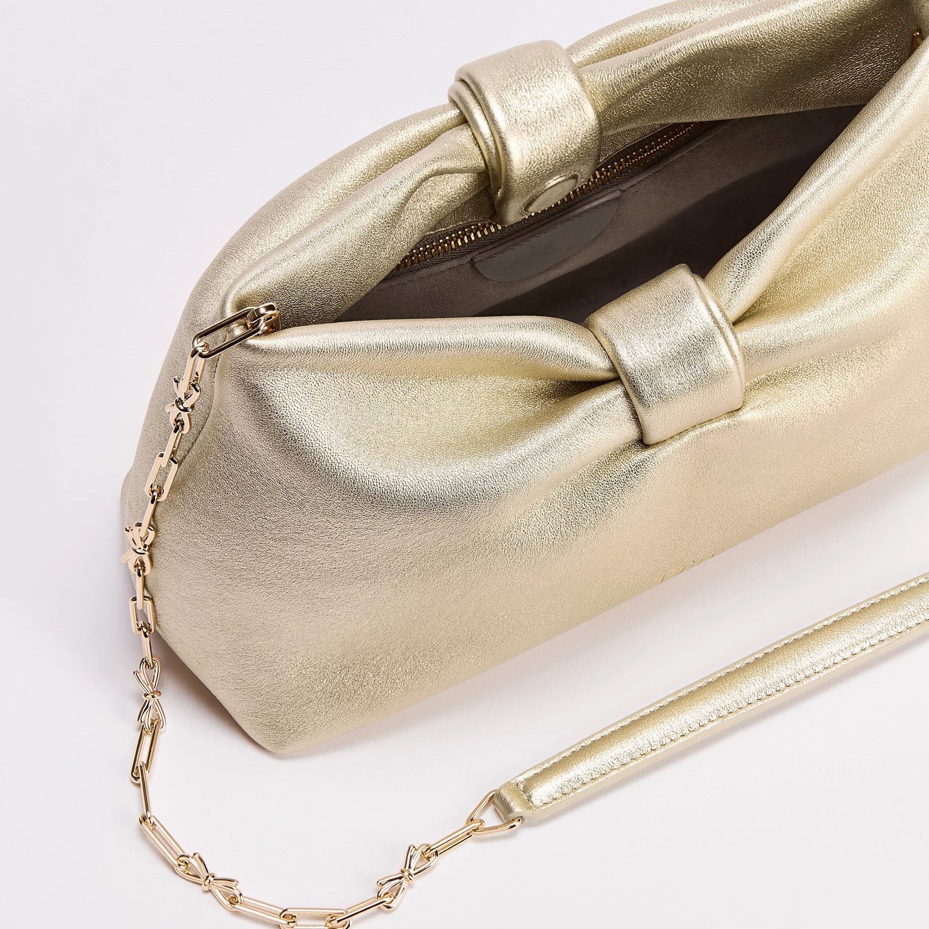 Metallic Laminated Lambskin Bow Bag - VVISN