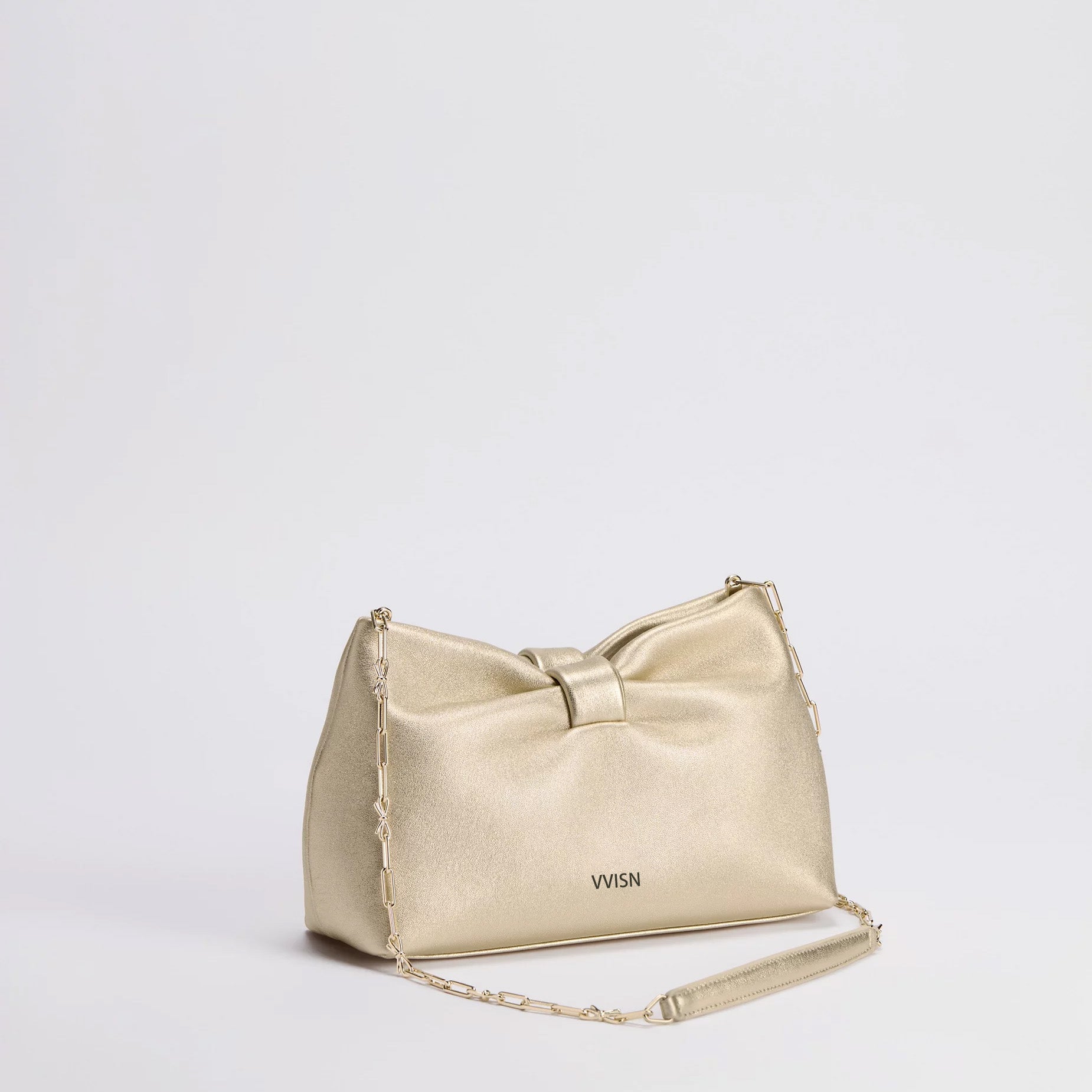 Metallic Laminated Lambskin Bow Bag - VVISN