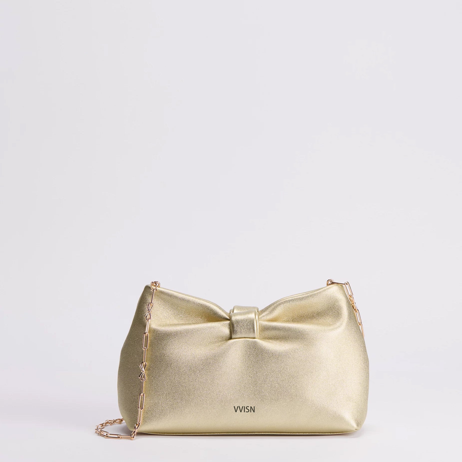 Metallic Laminated Lambskin Bow Bag - VVISN