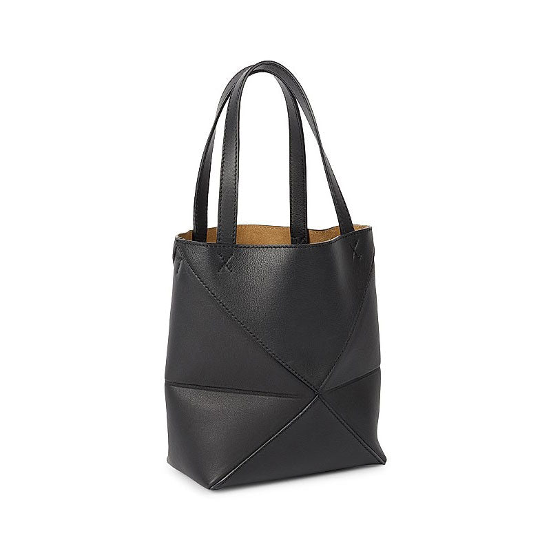 Mini Burgundy Leather Puzzle Tote Bag - VVISN