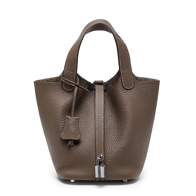 Minimalist Full Grain Leather Bucket Bag - VVISN
