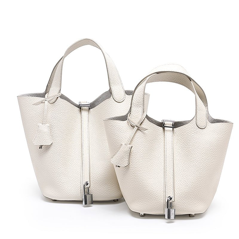 Minimalist Full Grain Leather Bucket Bag - VVISN