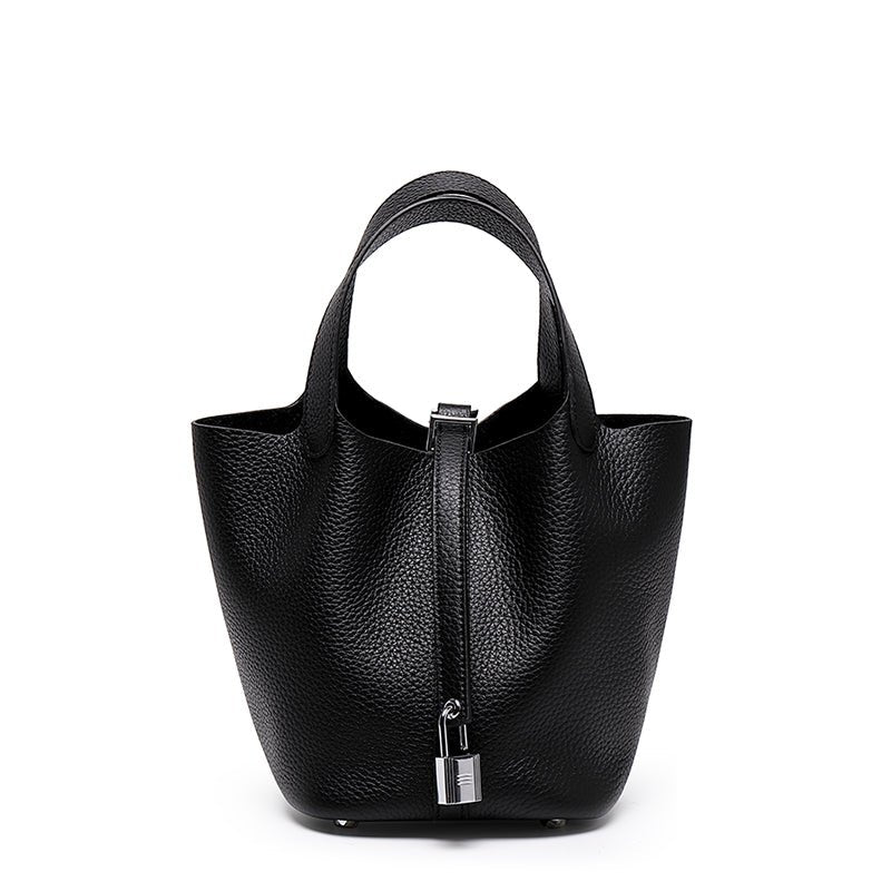 Minimalist Full Grain Leather Bucket Bag - VVISN