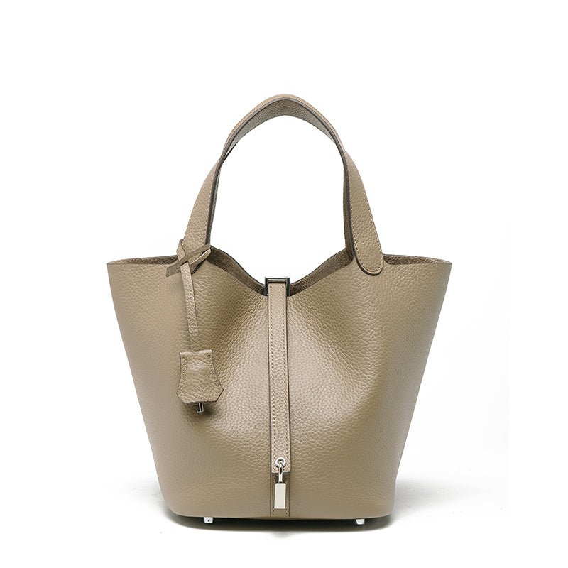 Minimalist Full Grain Leather Bucket Bag - VVISN