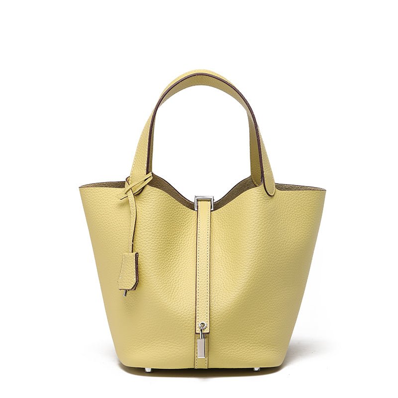 Minimalist Full Grain Leather Bucket Bag - VVISN