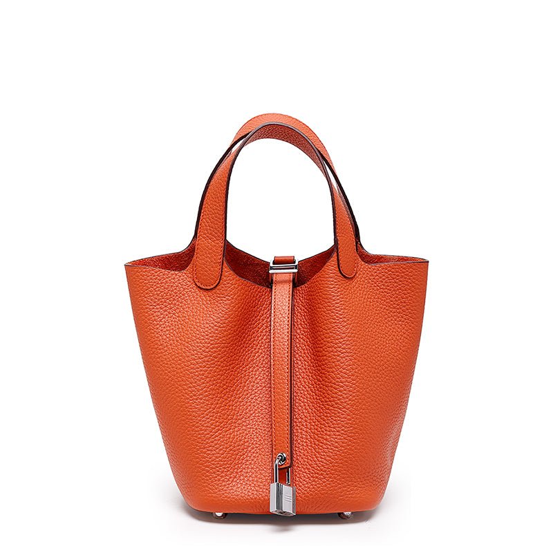 Minimalist Full Grain Leather Bucket Bag - VVISN