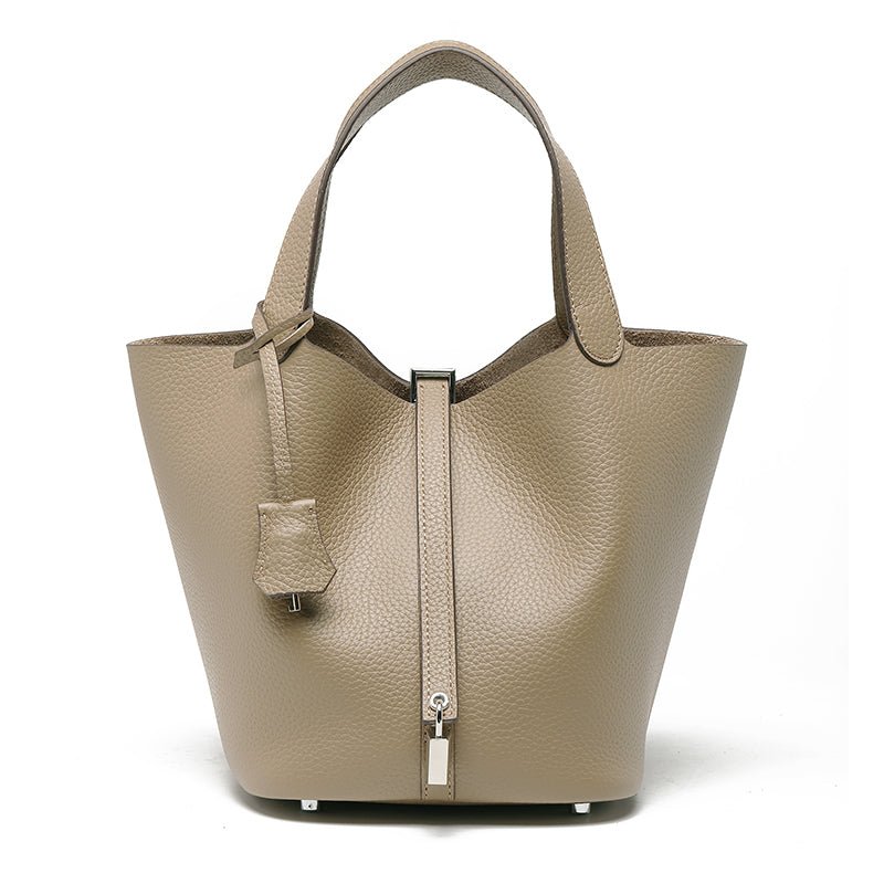 Minimalist Full Grain Leather Bucket Bag - VVISN