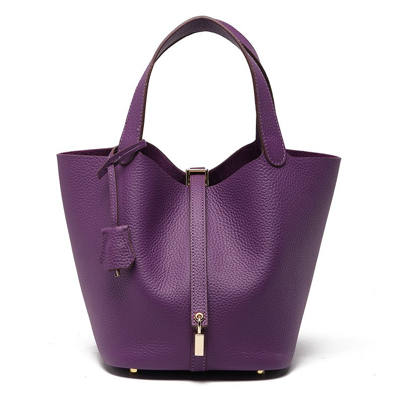 Minimalist Full Grain Leather Bucket Bag - VVISN