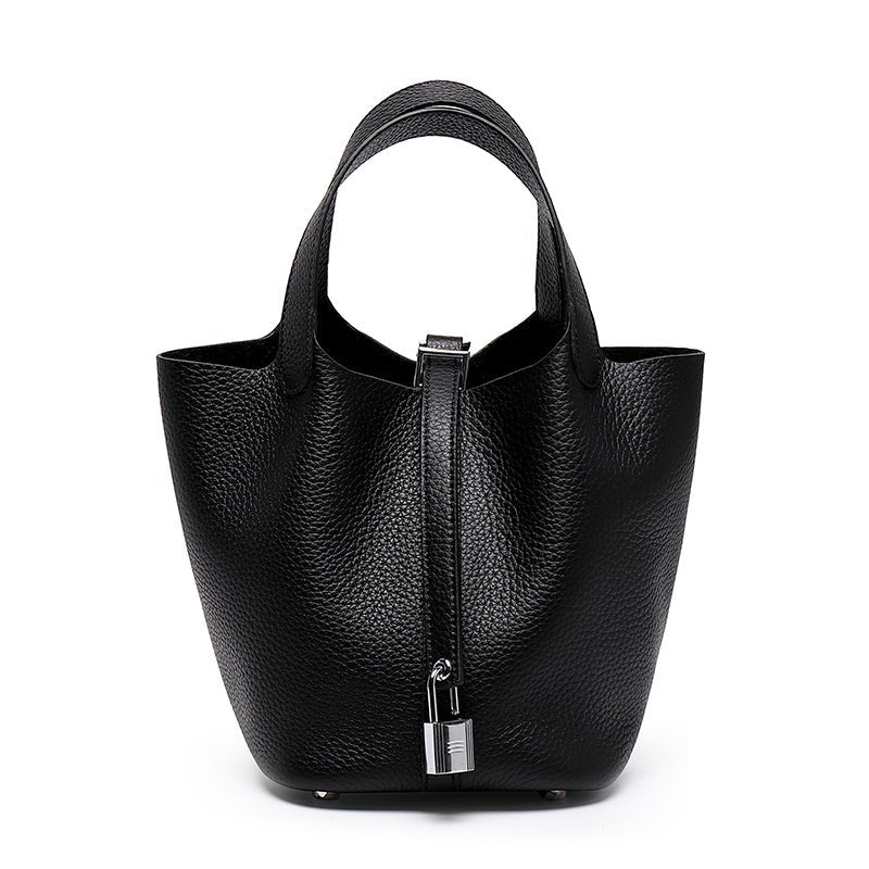 Minimalist Full Grain Leather Bucket Bag - VVISN