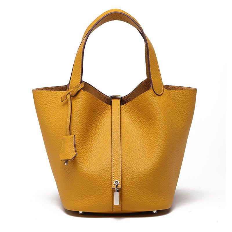 Minimalist Full Grain Leather Bucket Bag - VVISN