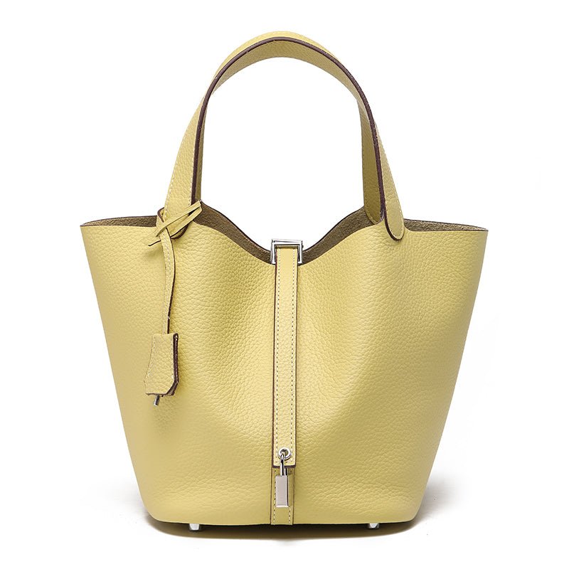 Minimalist Full Grain Leather Bucket Bag - VVISN
