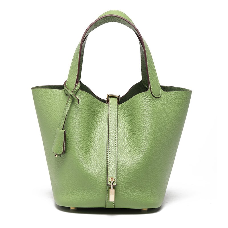 Minimalist Full Grain Leather Bucket Bag - VVISN
