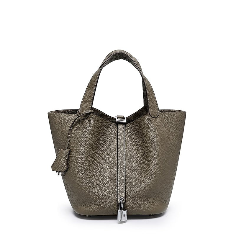 Minimalist Full Grain Leather Bucket Bag - VVISN
