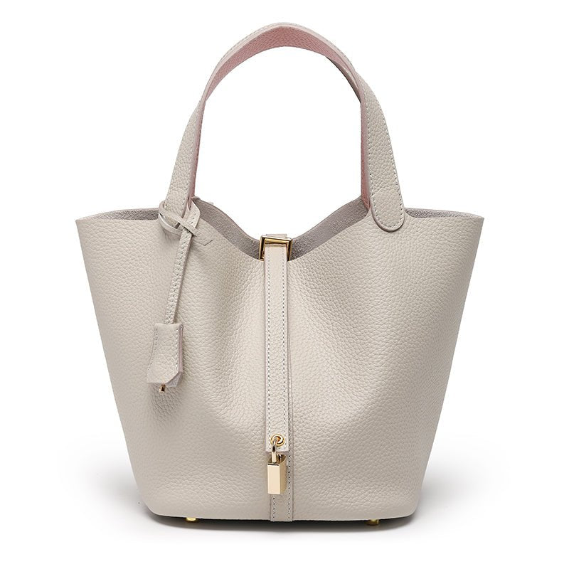 Minimalist Full Grain Leather Bucket Bag - VVISN
