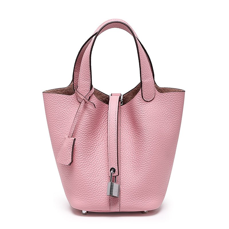 Minimalist Full Grain Leather Bucket Bag - VVISN