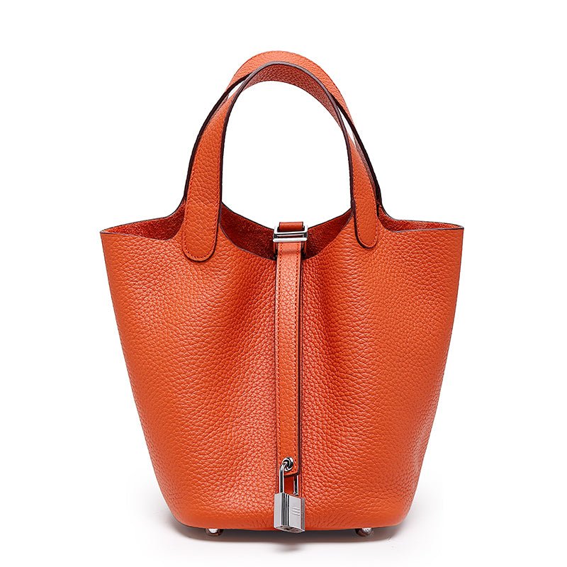 Minimalist Full Grain Leather Bucket Bag - VVISN