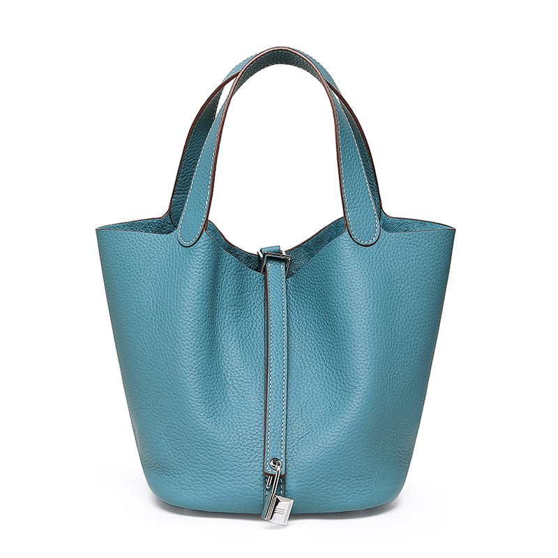 Minimalist Full Grain Leather Bucket Bag - VVISN