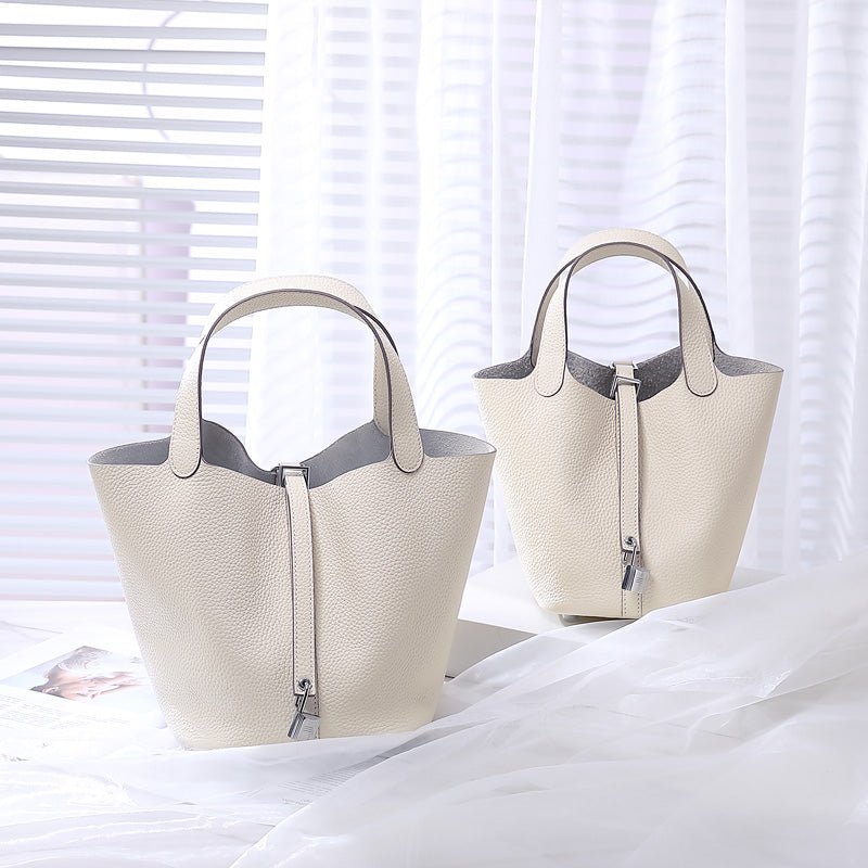 Minimalist Full Grain Leather Bucket Bag - VVISN
