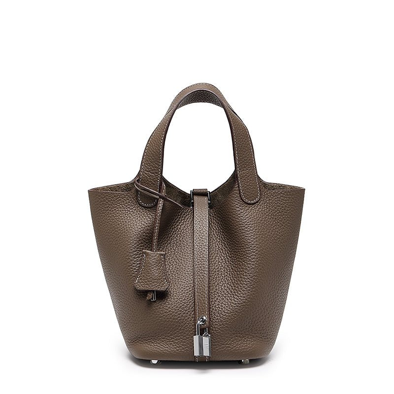 Minimalist Full Grain Leather Bucket Bag - VVISN