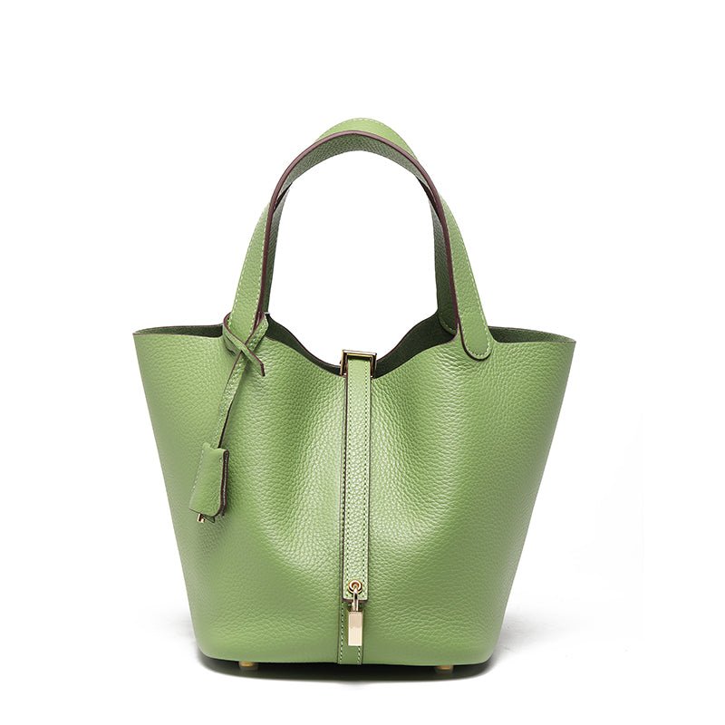 Minimalist Full Grain Leather Bucket Bag - VVISN