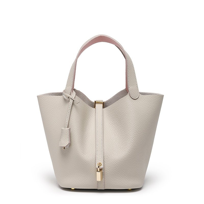 Minimalist Full Grain Leather Bucket Bag - VVISN