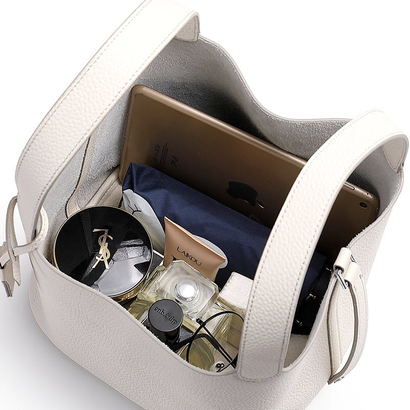 Minimalist Full Grain Leather Bucket Bag - VVISN