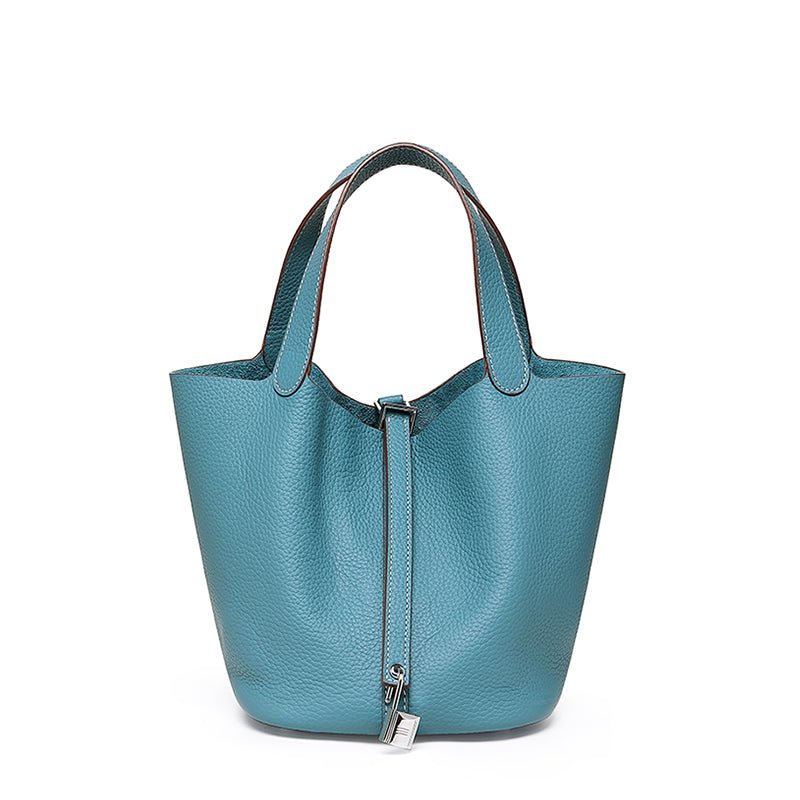 Minimalist Full Grain Leather Bucket Bag - VVISN