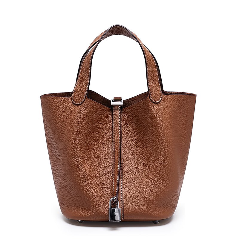 Minimalist Full Grain Leather Bucket Bag - VVISN