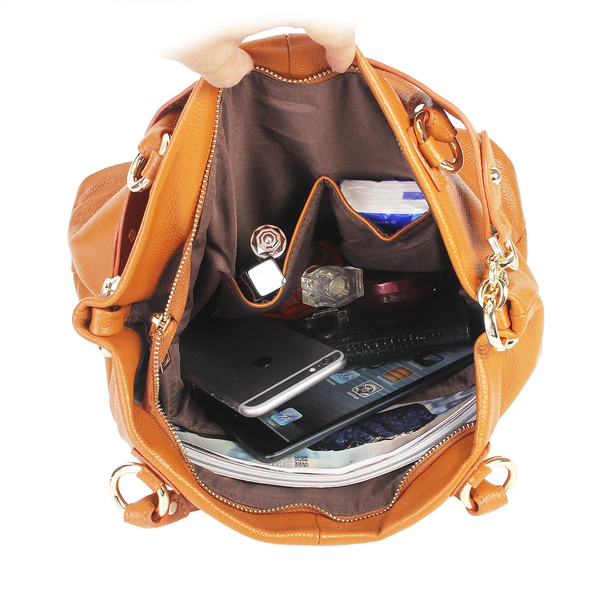 Minimalist Full Grain Leather Large Tote - VVISN