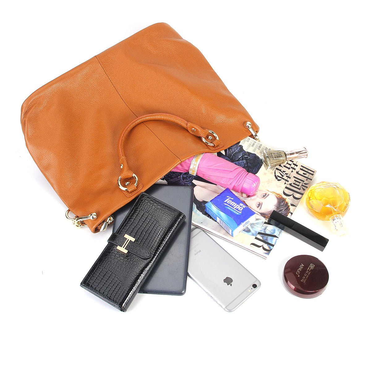 Minimalist Full Grain Leather Large Tote - VVISN